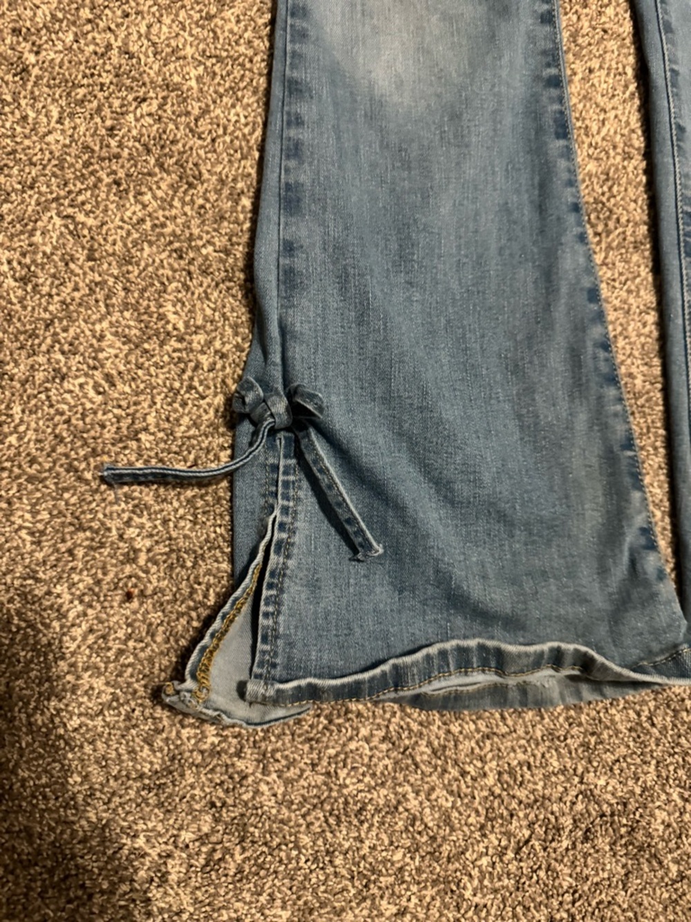 Set of 2 Art Class Girls Sz 8 Blue Jeans Black denim bow flare bell bottoms - Picture 2 of 16